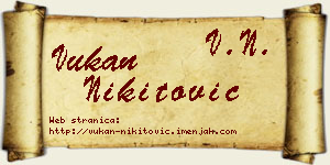 Vukan Nikitović vizit kartica